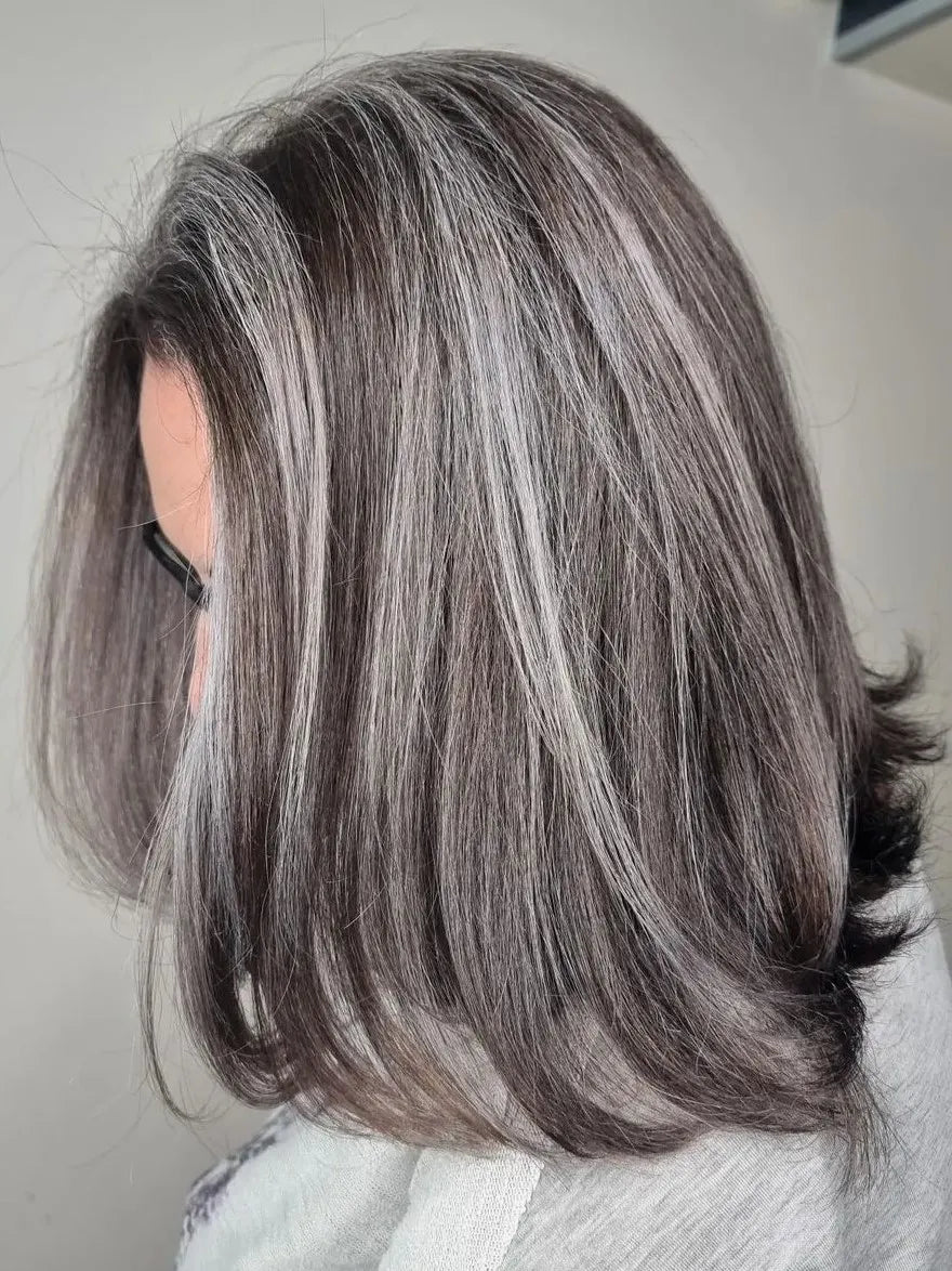 Natural Gray Hair with Lowlights