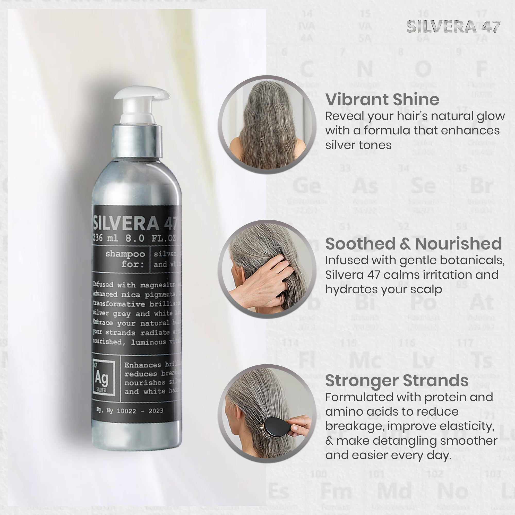 Grey, and White Hair Care—No Purple Pigments, Just Pure Results